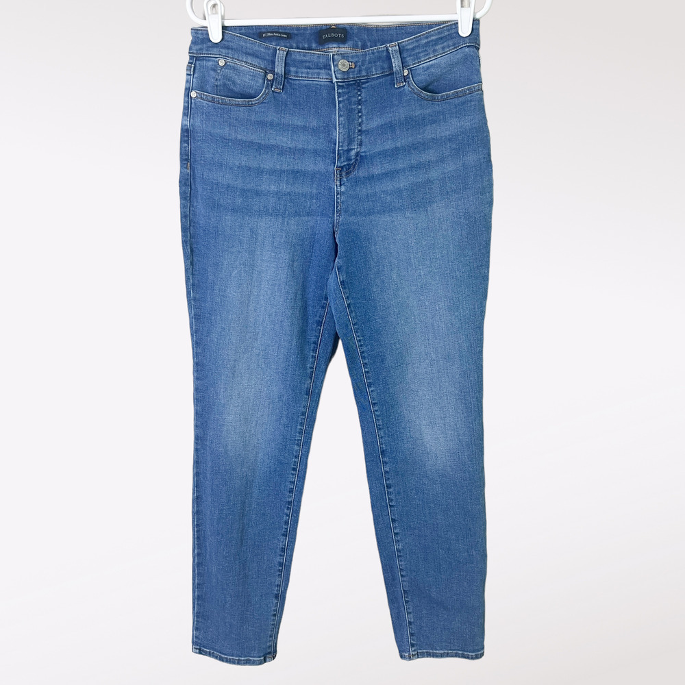 Talbots Jeans Womens Size 10 Blue Slim Ankle High Rise Medium Wash Denim Stretch